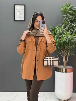 مانتو کتان زاپ دار پایین هلال کد 2667 در فروشگاه  ونوس مد