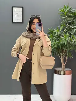 مانتو کتان زاپ دار پایین هلال کد 2667 در فروشگاه  ونوس مد