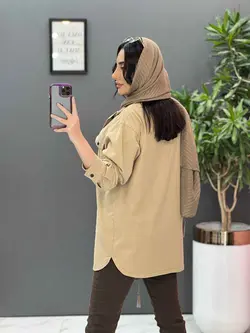 مانتو کتان زاپ دار پایین هلال کد 2667 در فروشگاه  ونوس مد