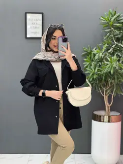 مانتو کتان زاپ دار پایین هلال کد 2667 در فروشگاه  ونوس مد