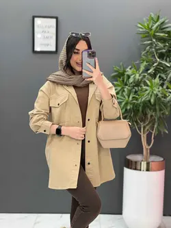 مانتو کتان زاپ دار پایین هلال کد 2667 در فروشگاه  ونوس مد