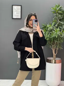 مانتو کتان زاپ دار پایین هلال کد 2667 در فروشگاه  ونوس مد