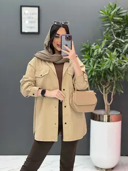 مانتو کتان زاپ دار پایین هلال کد 2667 در فروشگاه  ونوس مد