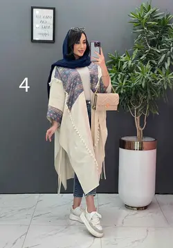 خرید اینترنتی مانتو لنین نچرال بلند طرح دوزی شده ونوس مد