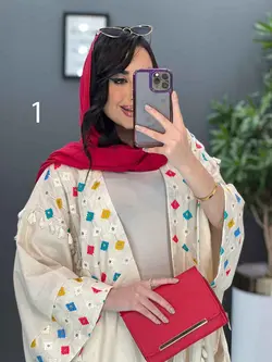 خرید اینترنتی مانتو لنین نچرال بلند طرح دوزی شده ونوس مد