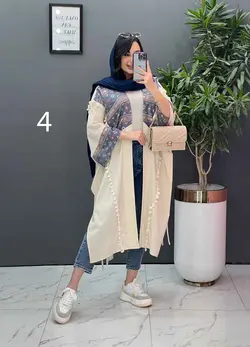 خرید اینترنتی مانتو لنین نچرال بلند طرح دوزی شده ونوس مد