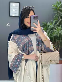 خرید اینترنتی مانتو لنین نچرال بلند طرح دوزی شده ونوس مد