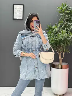 خرید اینترنتی مانتو جین کمر کش دخترانه مجموعه پوشاک ونوس مد