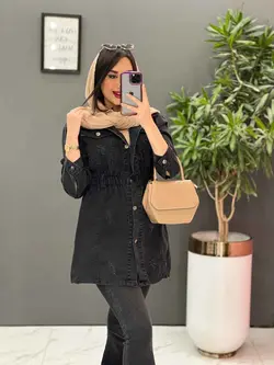 خرید اینترنتی مانتو جین کمر کش دخترانه مجموعه پوشاک ونوس مد