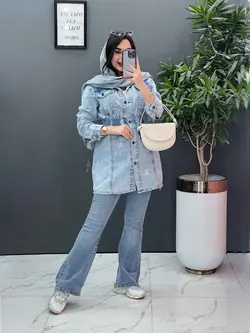 خرید اینترنتی مانتو جین کمر کش دخترانه مجموعه پوشاک ونوس مد