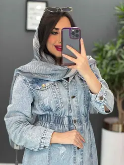 خرید اینترنتی مانتو جین کمر کش دخترانه مجموعه پوشاک ونوس مد