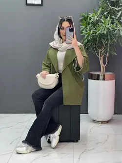 خرید آنلاین مانتو پوپلین مغزی دوزی آستین پاگن پوشاک ونوس مد