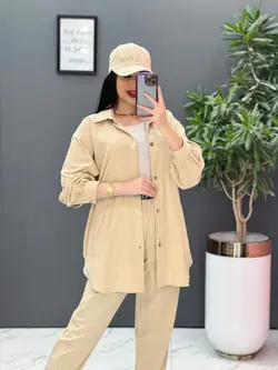 ست مانتو شلوار لنین کمربند Dior کد 2687 در فروشگاه ونوس مد