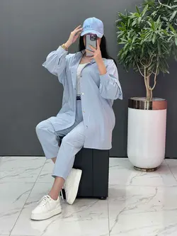 ست مانتو شلوار لنین کمربند Dior کد 2687 در فروشگاه ونوس مد