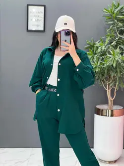 ست مانتو شلوار لنین کمربند Dior کد 2687 در فروشگاه ونوس مد