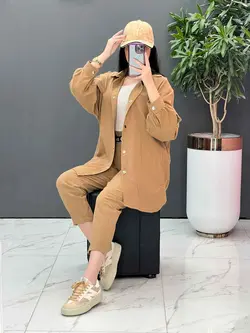 ست مانتو شلوار لنین کمربند Dior کد 2687 در فروشگاه ونوس مد