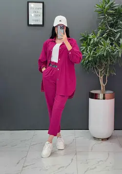 ست مانتو شلوار لنین کمربند Dior کد 2687 در فروشگاه ونوس مد