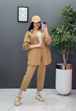 ست مانتو شلوار لنین کمربند Dior کد 2687 در فروشگاه ونوس مد