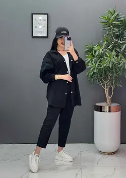 ست مانتو شلوار لنین کمربند Dior کد 2687 در فروشگاه ونوس مد