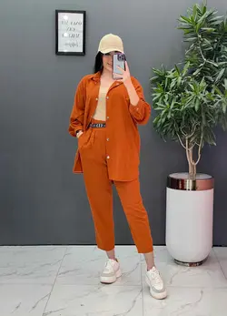 ست مانتو شلوار لنین کمربند Dior کد 2687 در فروشگاه ونوس مد