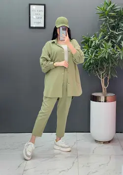 ست مانتو شلوار لنین کمربند Dior کد 2687 در فروشگاه ونوس مد