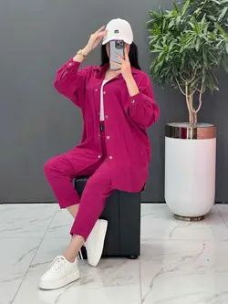 ست مانتو شلوار لنین کمربند Dior کد 2687 در فروشگاه ونوس مد