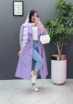 مانتو نازلی بلند کمرگت دار کد 2685 شیک و خاص در ونوس مد