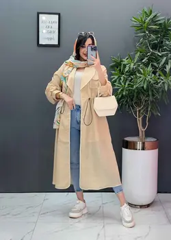 مانتو نازلی بلند کمرگت دار کد 2685 شیک و خاص در ونوس مد