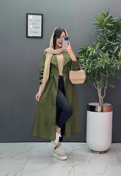 مانتو نازلی بلند کمرگت دار کد 2685 شیک و خاص در ونوس مد