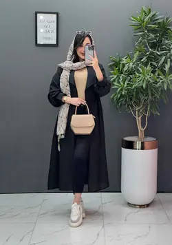 مانتو نازلی بلند کمرگت دار کد 2685 شیک و خاص در ونوس مد