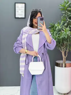 مانتو نازلی بلند کمرگت دار کد 2685 شیک و خاص در ونوس مد