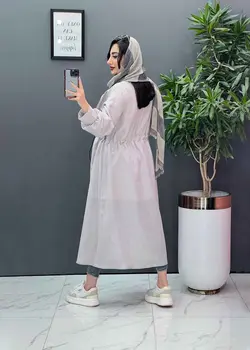 مانتو نازلی بلند کمرگت دار کد 2685 شیک و خاص در ونوس مد