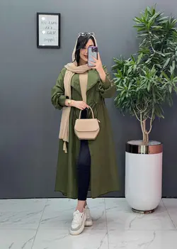 مانتو نازلی بلند کمرگت دار کد 2685 شیک و خاص در ونوس مد