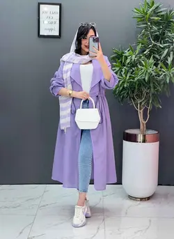 مانتو نازلی بلند کمرگت دار کد 2685 شیک و خاص در ونوس مد