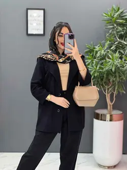 خرید آنلاین مانتو شلوار ست لنین دو دکمه کد2719 پوشاک ونوس مد