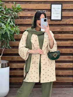 ست مانتو شلوار لنین طرحدار کد 2754 در فروشگاه آنلاین ونوس مد