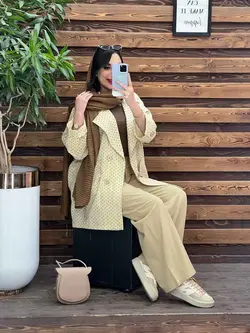 ست مانتو شلوار لنین طرحدار کد 2754 در فروشگاه آنلاین ونوس مد