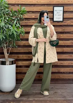 ست مانتو شلوار لنین طرحدار کد 2754 در فروشگاه آنلاین ونوس مد