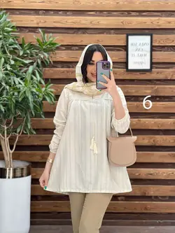 مانتو لنین جلو بسته منگوله دار کد 2766 در مجموعه ونوس مد