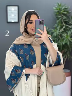 خرید اینترنتی مانتو لنین نچرال بلند طرح دوزی شده ونوس مد