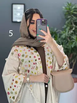 خرید اینترنتی مانتو لنین نچرال بلند طرح دوزی شده ونوس مد