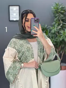 خرید اینترنتی مانتو لنین نچرال بلند طرح دوزی شده ونوس مد