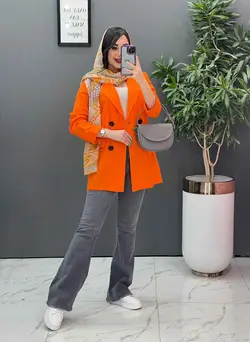 خرید مانتو کتی آستین پاکتی چهار دکمه کد 2787 فروشگاه ونوس مد