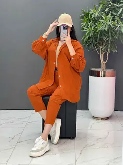 ست مانتو شلوار لنین کمربند Dior کد 2800 در فروشگاه ونوس مد