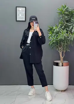 ست مانتو شلوار لنین کمربند Dior کد 2800 در فروشگاه ونوس مد