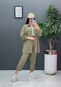 ست مانتو شلوار لنین کمربند Dior کد 2800 در فروشگاه ونوس مد