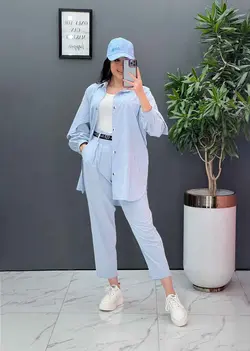 ست مانتو شلوار لنین کمربند Dior کد 2800 در فروشگاه ونوس مد