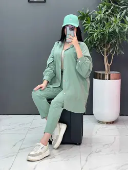 ست مانتو شلوار لنین کمربند Dior کد 2800 در فروشگاه ونوس مد