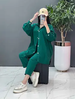 ست مانتو شلوار لنین کمربند Dior کد 2800 در فروشگاه ونوس مد