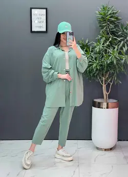 ست مانتو شلوار لنین کمربند Dior کد 2800 در فروشگاه ونوس مد